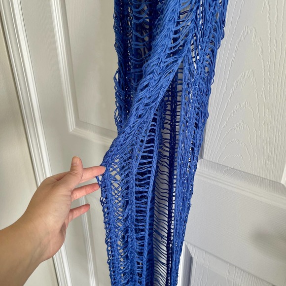 SALE! NEW Boutique Amazon Crochet Summer Cover Up Cut Out Dress M - Picture 4 of 4